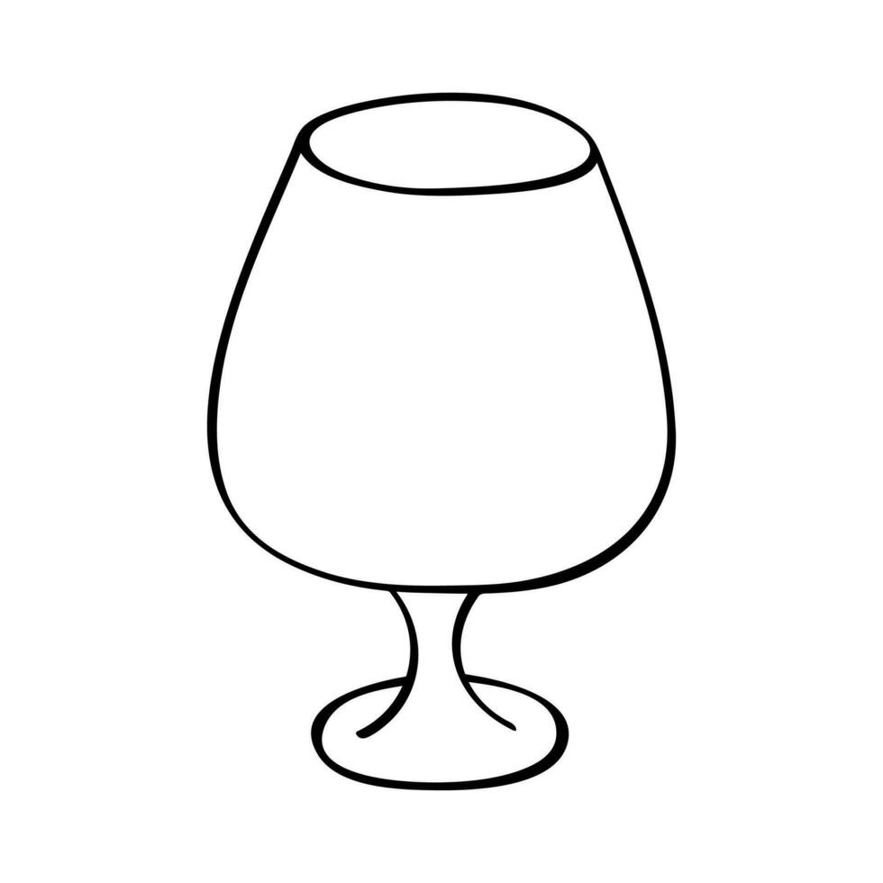 main tiré du vin verre illustration. de l'alcool boisson clipart dans griffonnage style. Célibataire élément pour conception vecteur