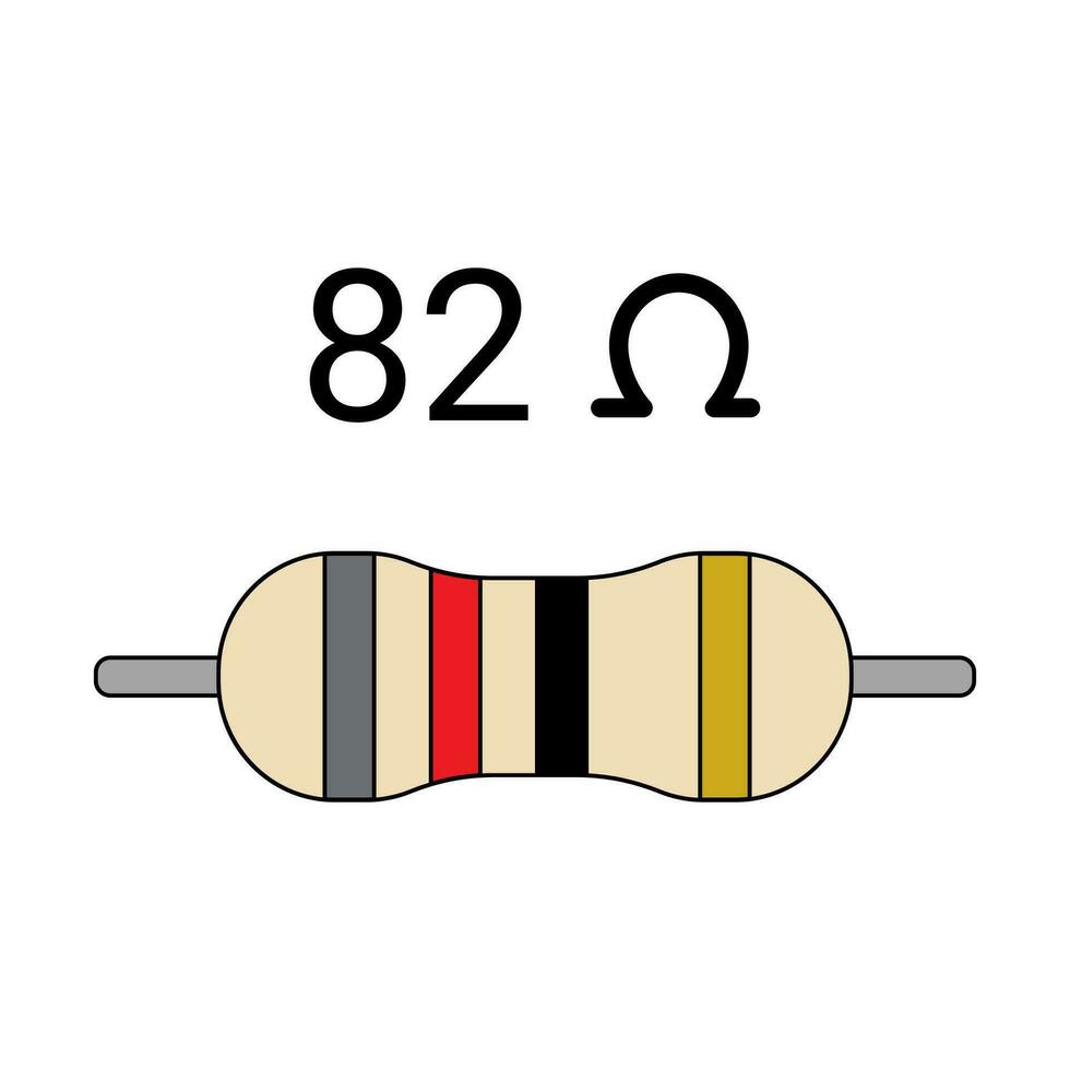 82 ohm résistance. quatre bande résistance vecteur