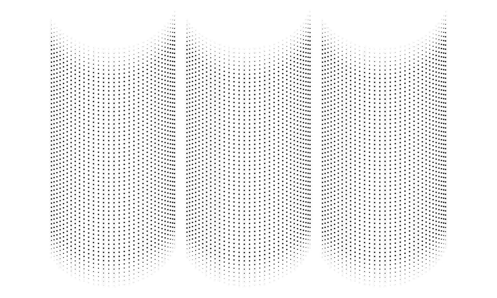 vecteur noir et blanc demi-teinte points incurvé pente modèle texture isolé sur blanc Contexte courbe à pois taches demi-teinte cercle point tache texture collection