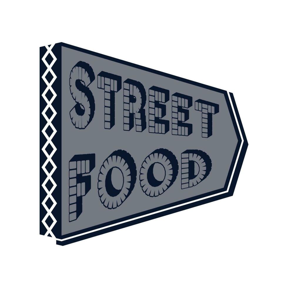 rue nourriture craie écriture typographie pour restaurant café bar logo vecteur