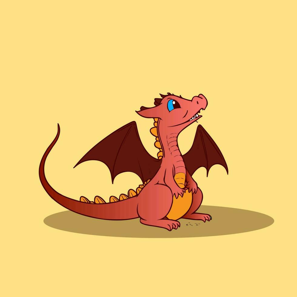 mignonne chibi dragon vecteurs dans dessin animé style de mignonne pour illustration T-shirt ou éducation des gamins élément vecteur