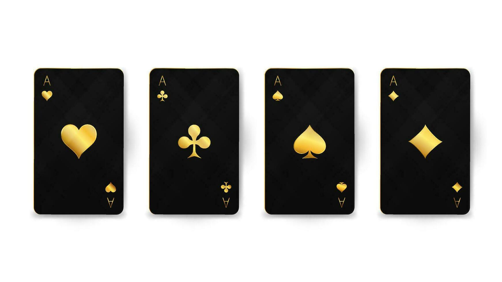 noir et or poker cartes. vecteur illustration