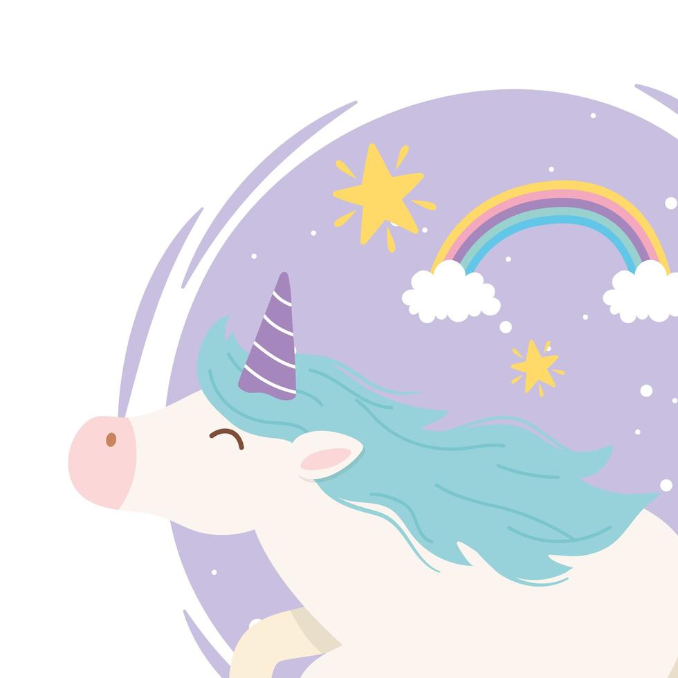 licorne bonheur magique fantaisie dessin animé mignon animal vecteur