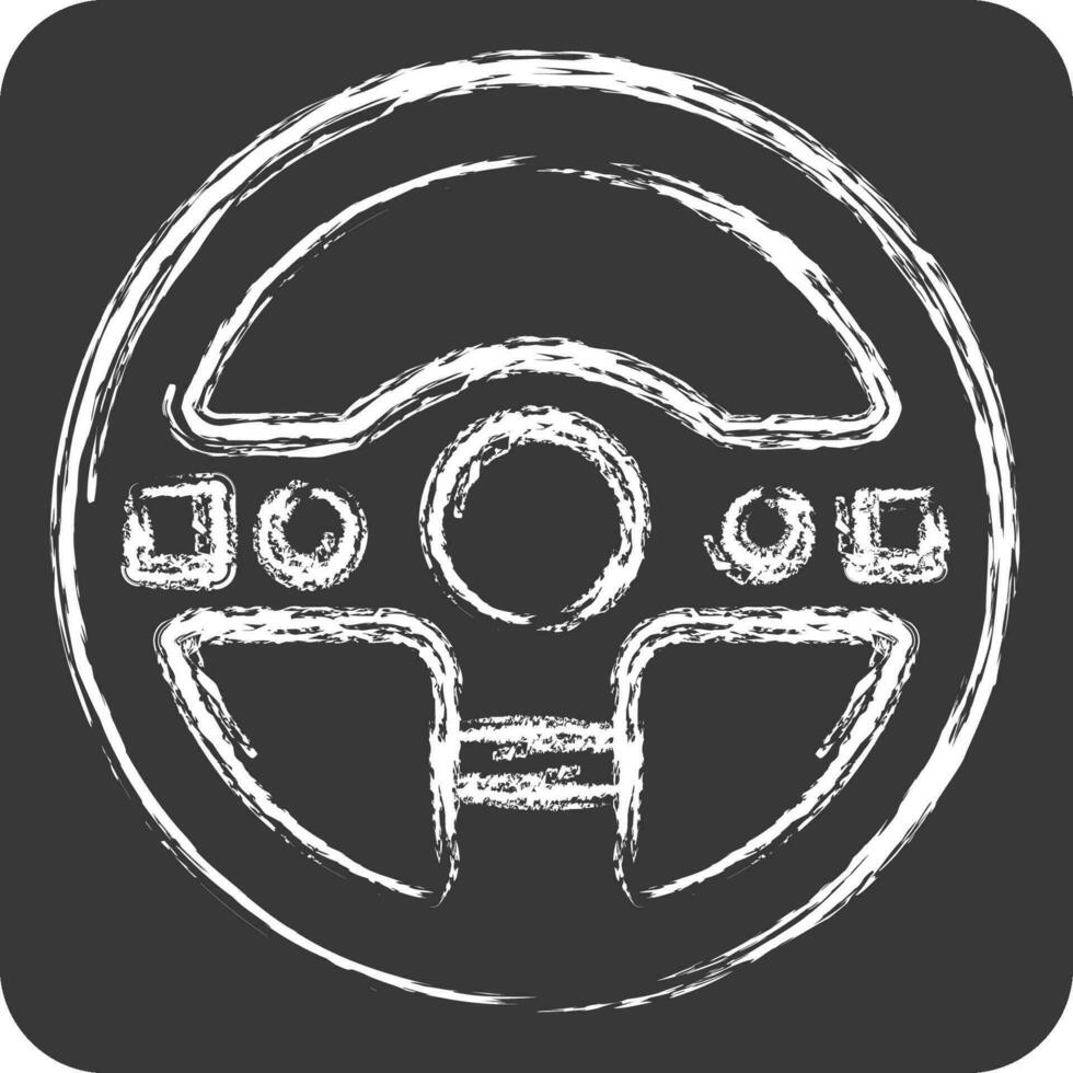 icône pilotage roue. en relation à courses symbole. craie style. Facile conception modifiable. Facile illustration vecteur