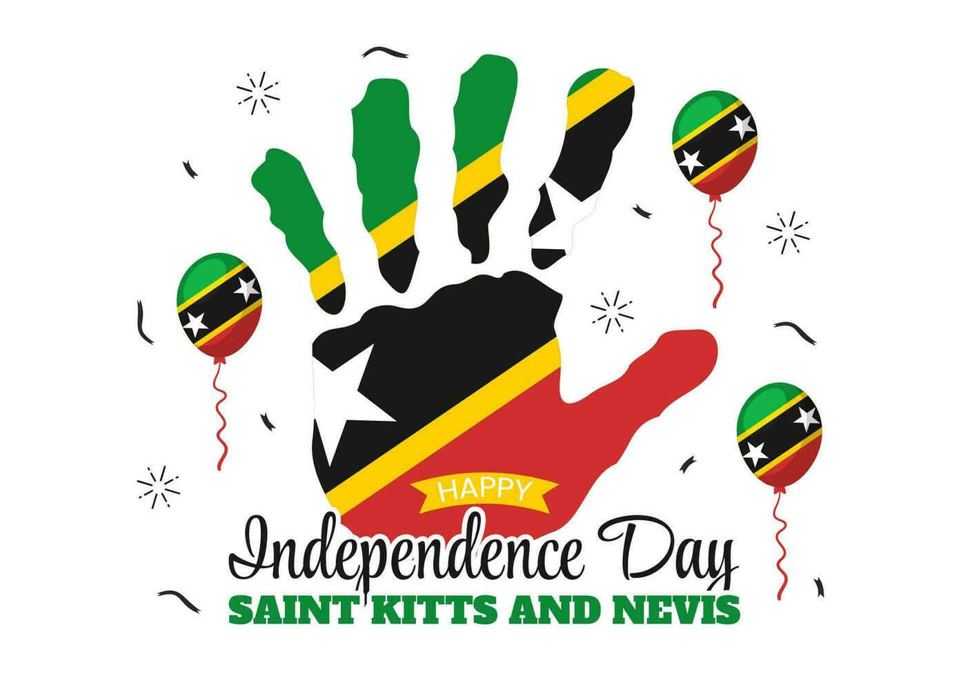 content indépendance journée Saint kitts et nevis vecteur illustration avec pays drapeau Contexte dans plat dessin animé main tiré atterrissage page modèles