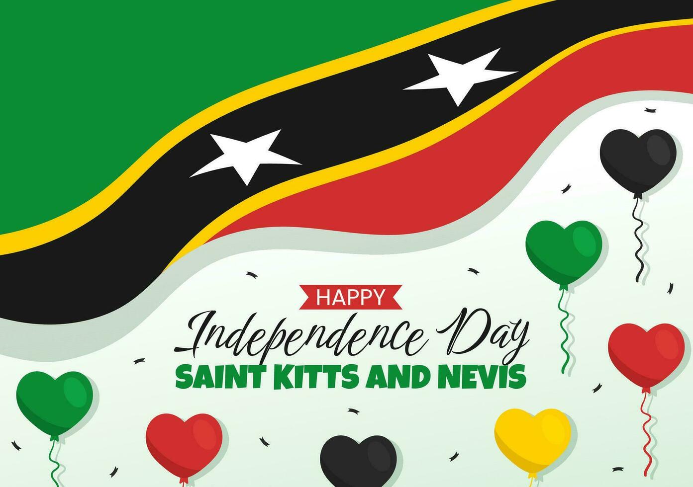 content indépendance journée Saint kitts et nevis vecteur illustration avec pays drapeau Contexte dans plat dessin animé main tiré atterrissage page modèles