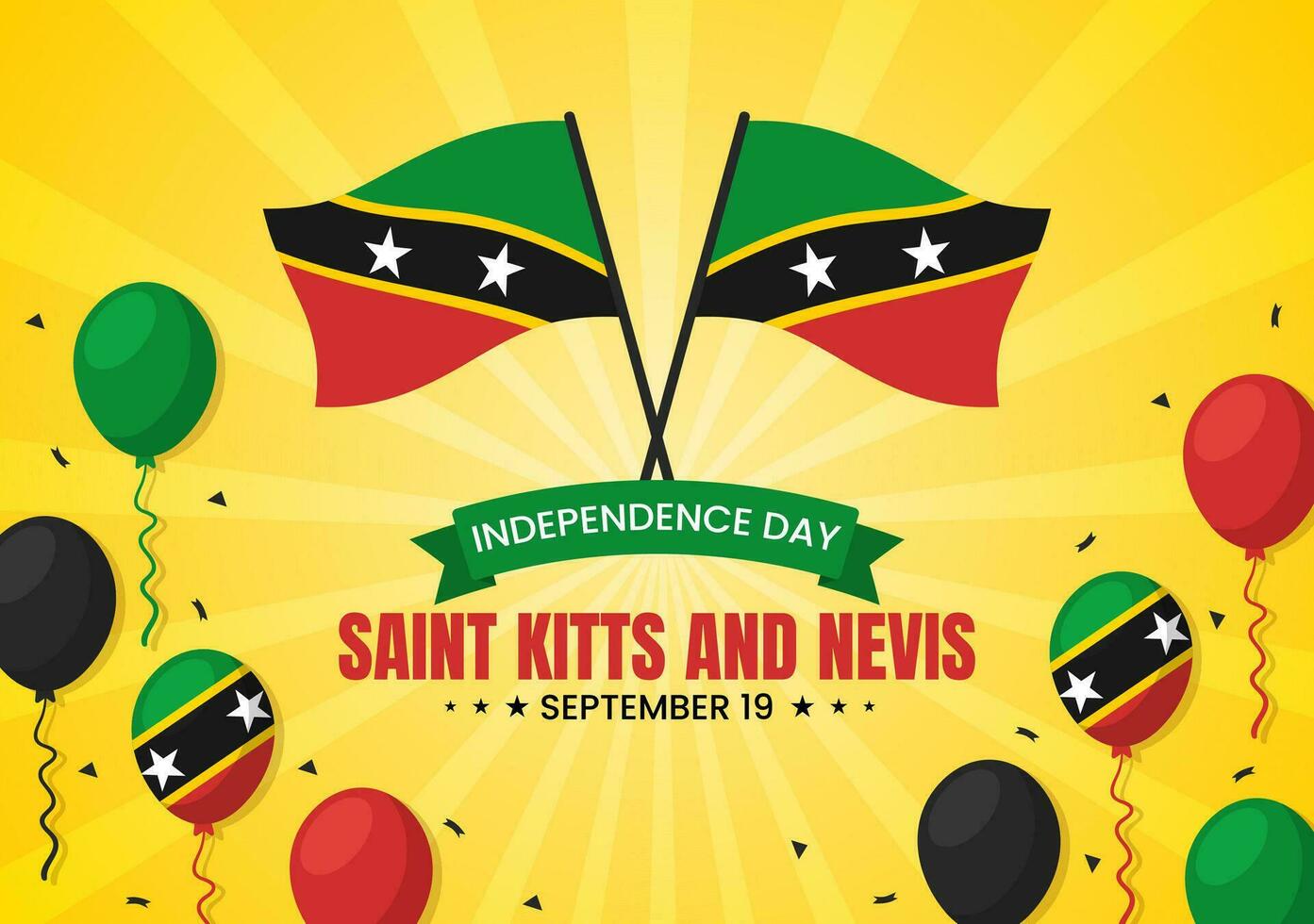 content indépendance journée Saint kitts et nevis vecteur illustration avec pays drapeau Contexte dans plat dessin animé main tiré atterrissage page modèles