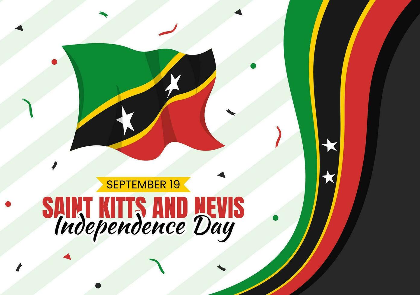 content indépendance journée Saint kitts et nevis vecteur illustration avec pays drapeau Contexte dans plat dessin animé main tiré atterrissage page modèles