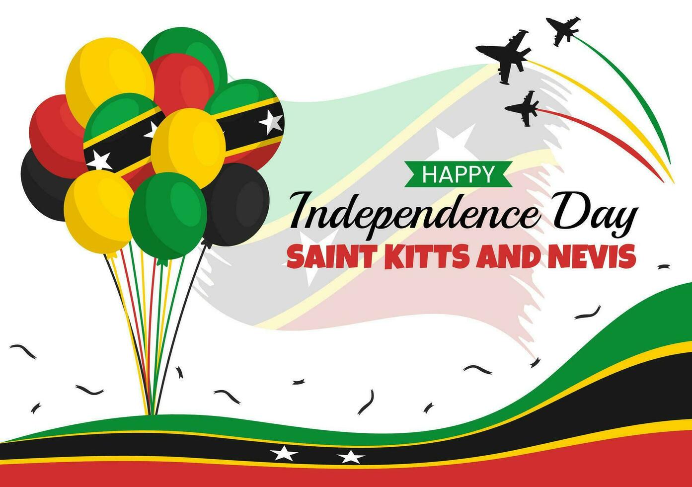 content indépendance journée Saint kitts et nevis vecteur illustration avec pays drapeau Contexte dans plat dessin animé main tiré atterrissage page modèles