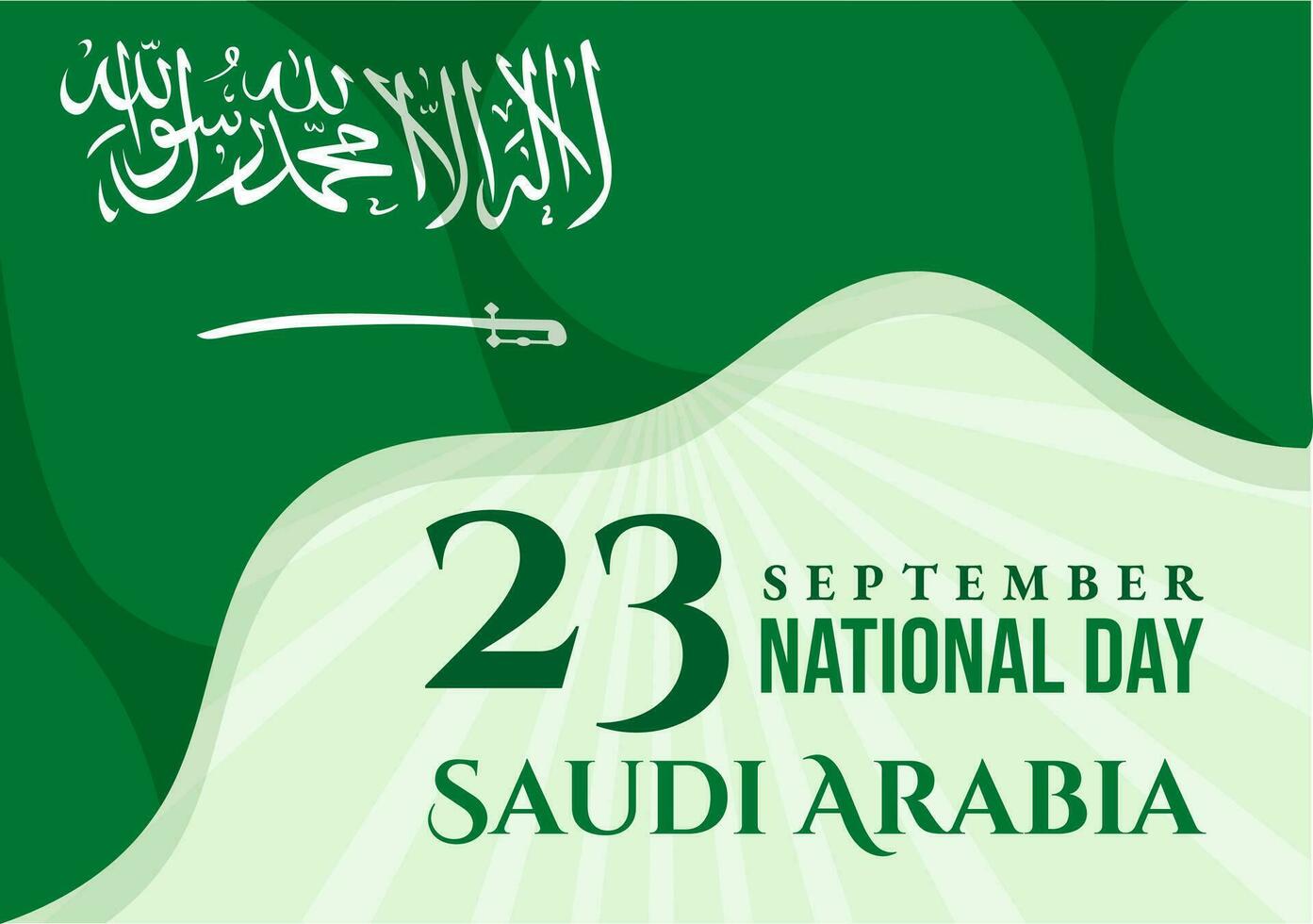 content saoudien Saoudite nationale journée vecteur illustration sur septembre 23 avec agitant drapeau Contexte dans plat dessin animé main tiré atterrissage page modèles