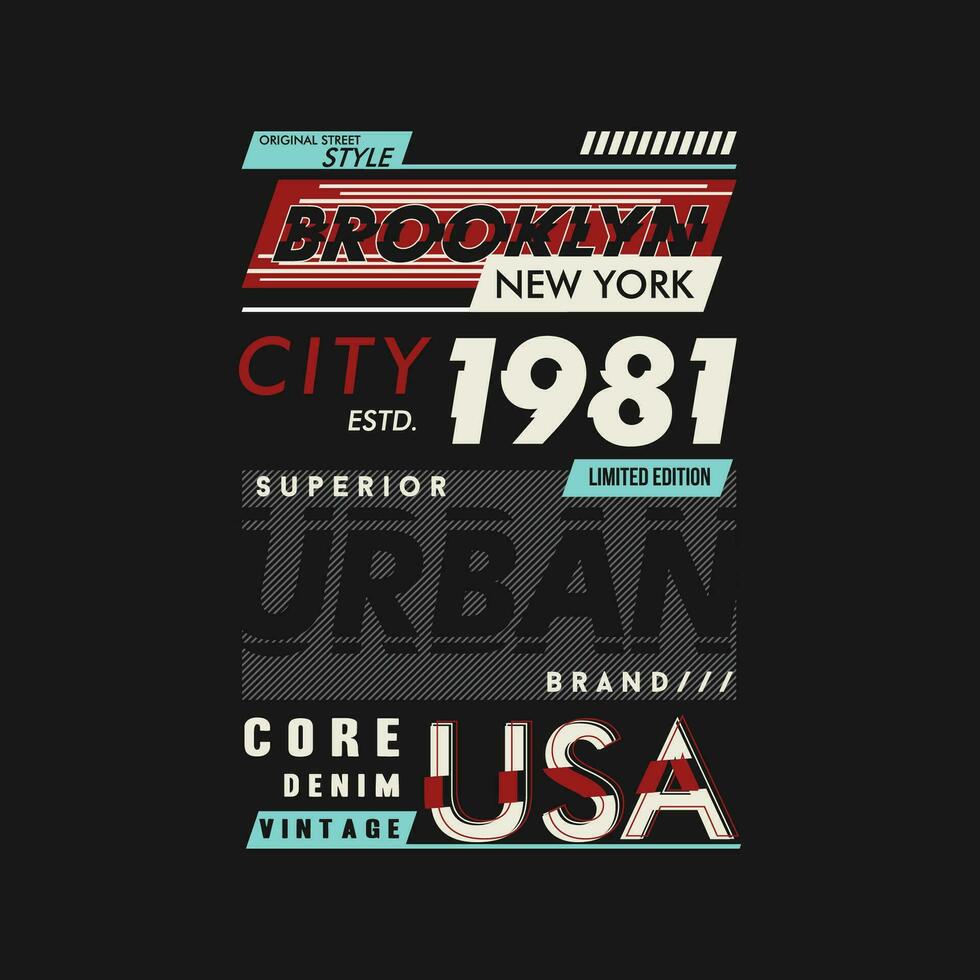 Brooklyn Urbain marque graphique mode style, t chemise conception, typographie vecteur, illustration vecteur