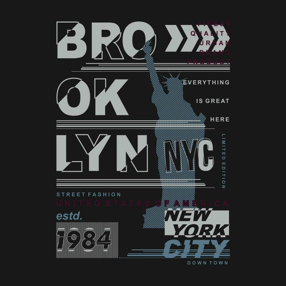Brooklyn typographie vecteur, graphique conception, mode illustration, pour décontractée style impression t chemise vecteur