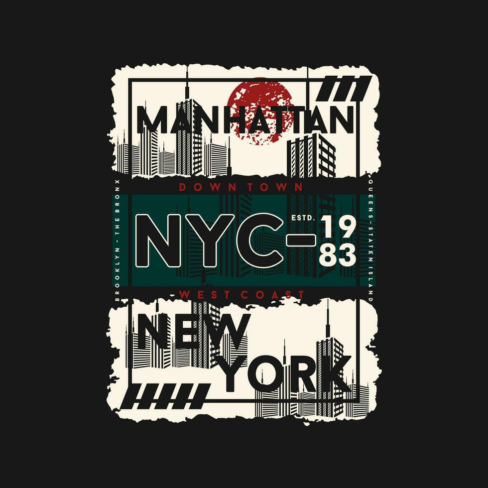 Manhattan Nouveau york graphique mode style, t chemise conception, typographie vecteur, illustration vecteur