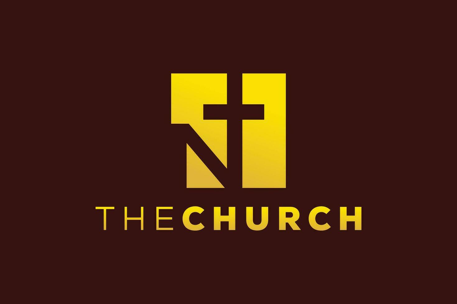 branché et professionnel lettre n église signe Christian et paisible vecteur logo