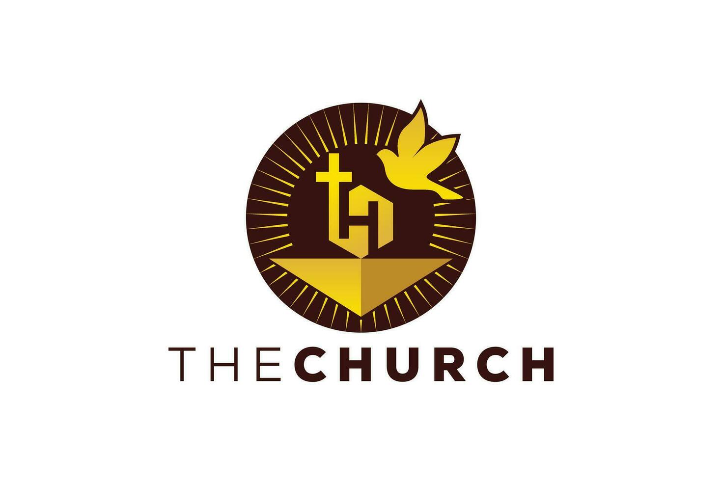 branché et professionnel lettre h église signe Christian et paisible vecteur logo