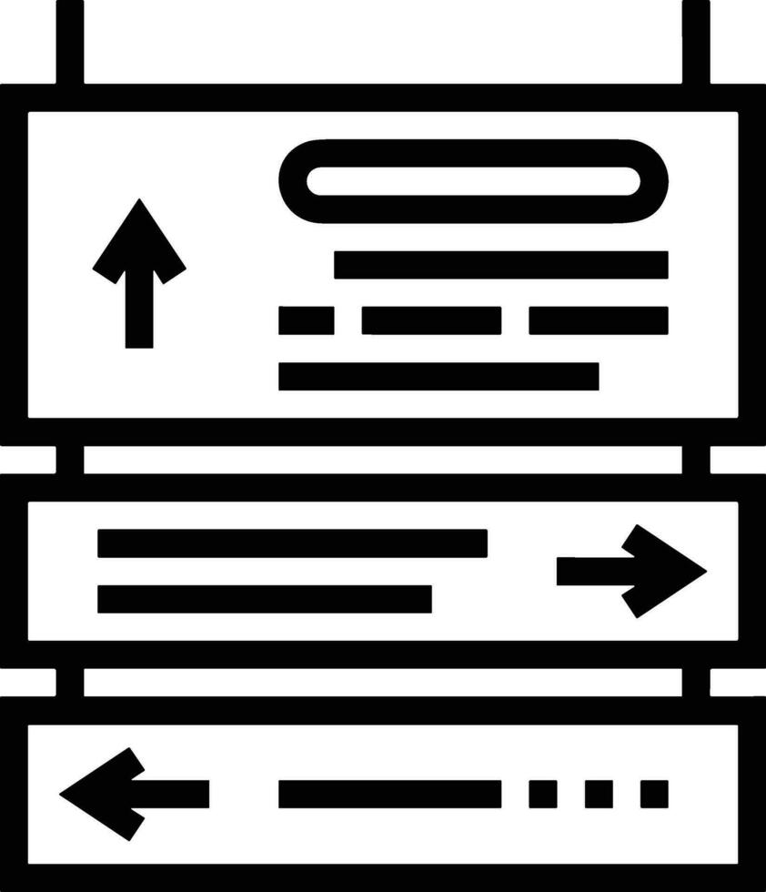 poteau indicateur direction icône symbole vecteur image. illustration de le La Flèche information enseigne guider destination conception image. eps dix