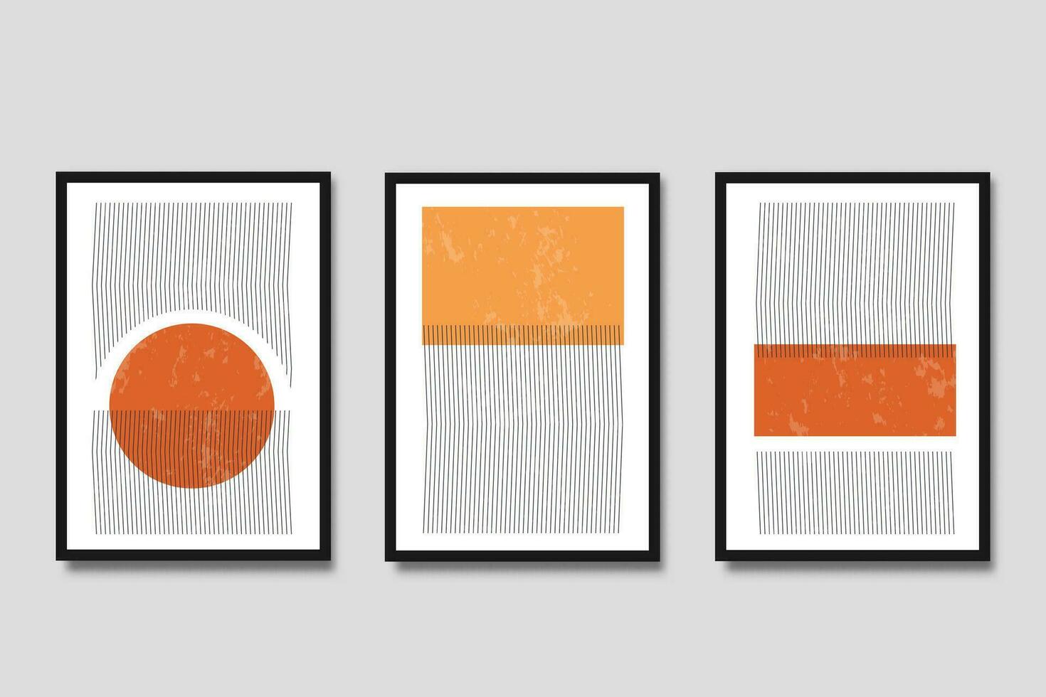 ensemble de moderne minimaliste abstrait rayures affiche décoration. Accueil mur art intérieur conception vecteur