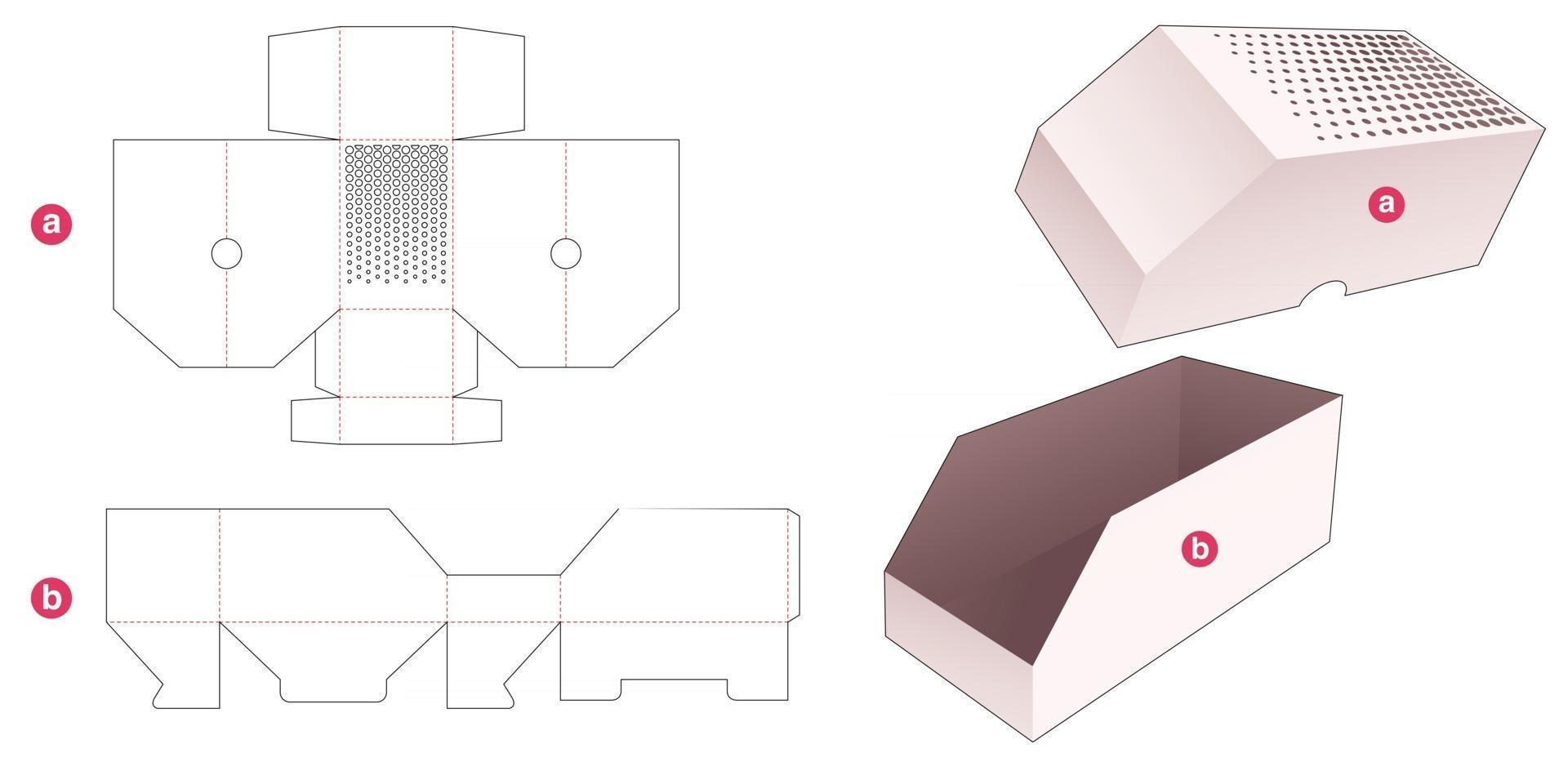 modèle de découpe de boîte d'emballage vecteur