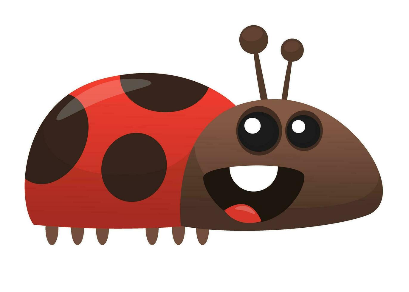 mignonne dessin animé coccinelle. vecteur illustration isolé