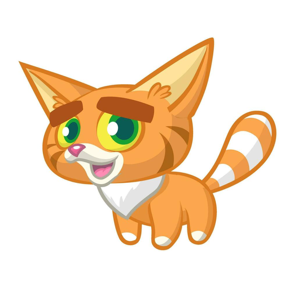 dessin animé Orange chat. vecteur illustration de une mignonne chat