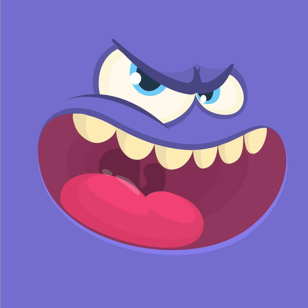 dessin animé monstre affronter. vecteur Halloween monstre avatar