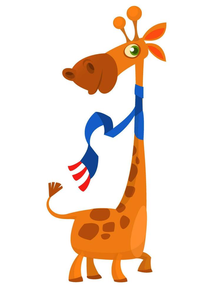 dessin animé mignonne girafe. vecteur illustration