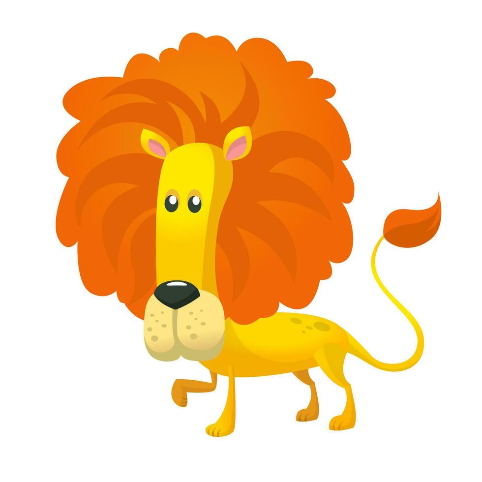 mignonne dessin animé Lion personnage. vecteur illustration