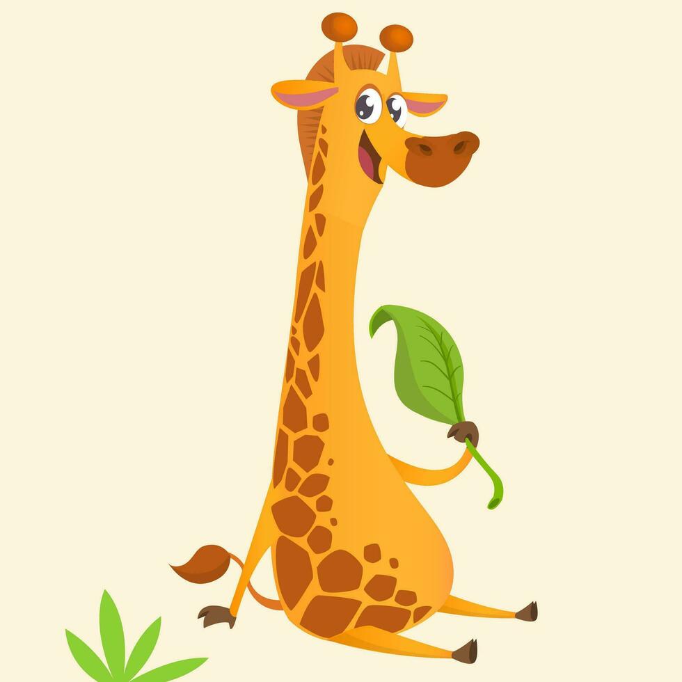 dessin animé girafe vecteur illustration