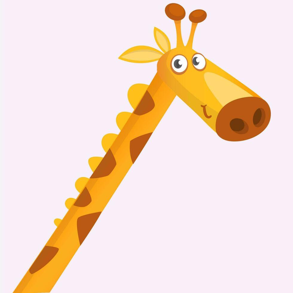 dessin animé girafe mascotte. vecteur illustration de africain savane girafe souriant. génial pour autocollant impression ou conception