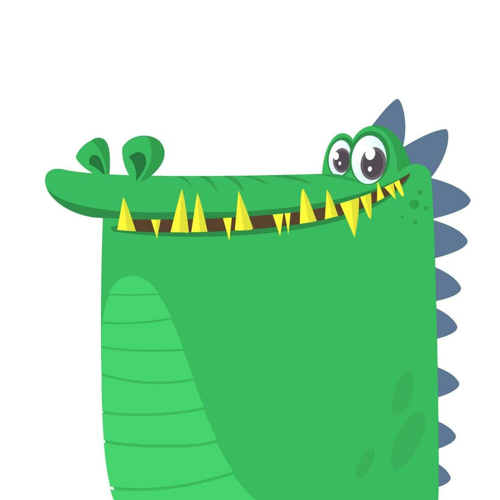 mignonne dessin animé crocodile. vecteur illustration de une vert crocodile