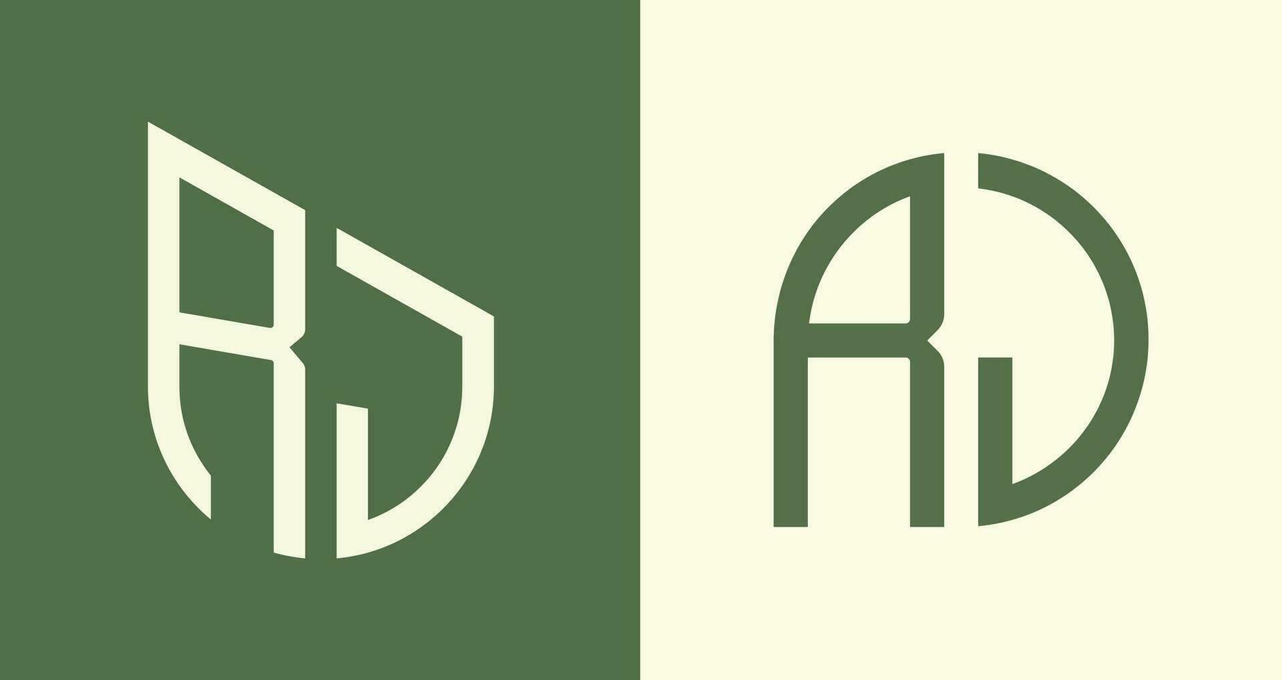 Créatif Facile initiale des lettres rj logo dessins empaqueter. vecteur