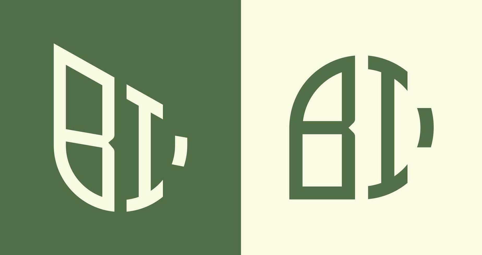 ensemble de conceptions de logo bi de lettres initiales simples créatives. vecteur