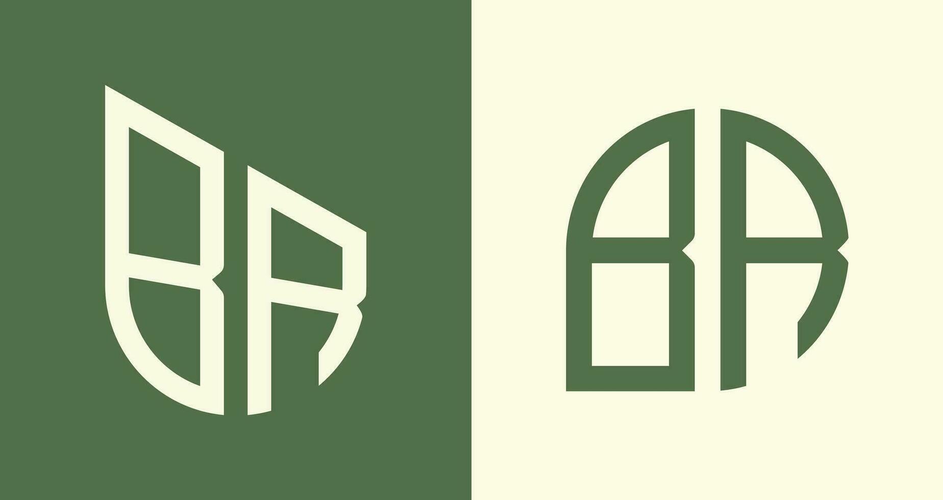 ensemble de conceptions de logo br de lettres initiales simples créatives. vecteur