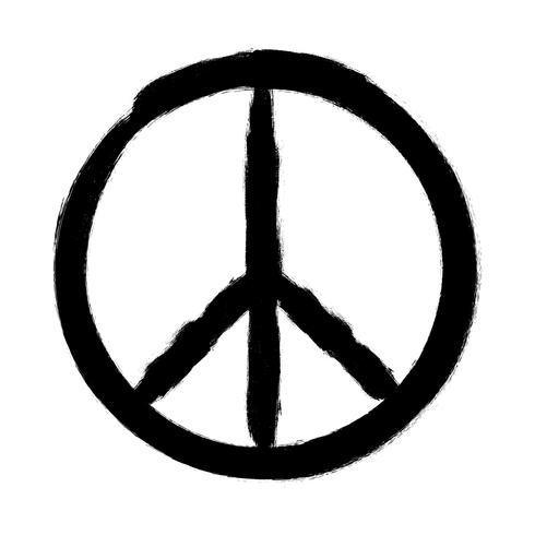 Symbole de la paix, pinceau dessiné à la main, illustration vecteur