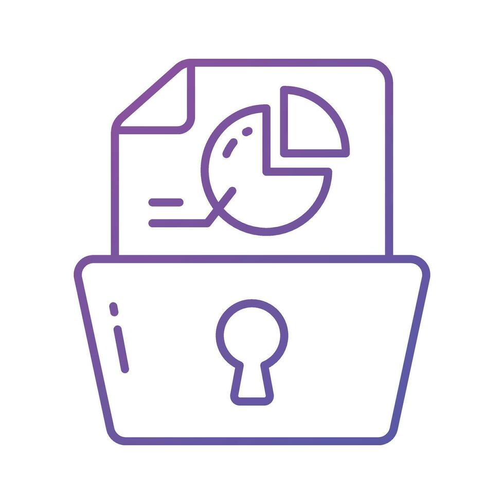 tarte graphique sur page avec trou de serrure montrant concept vecteur de sécurise Les données une analyse