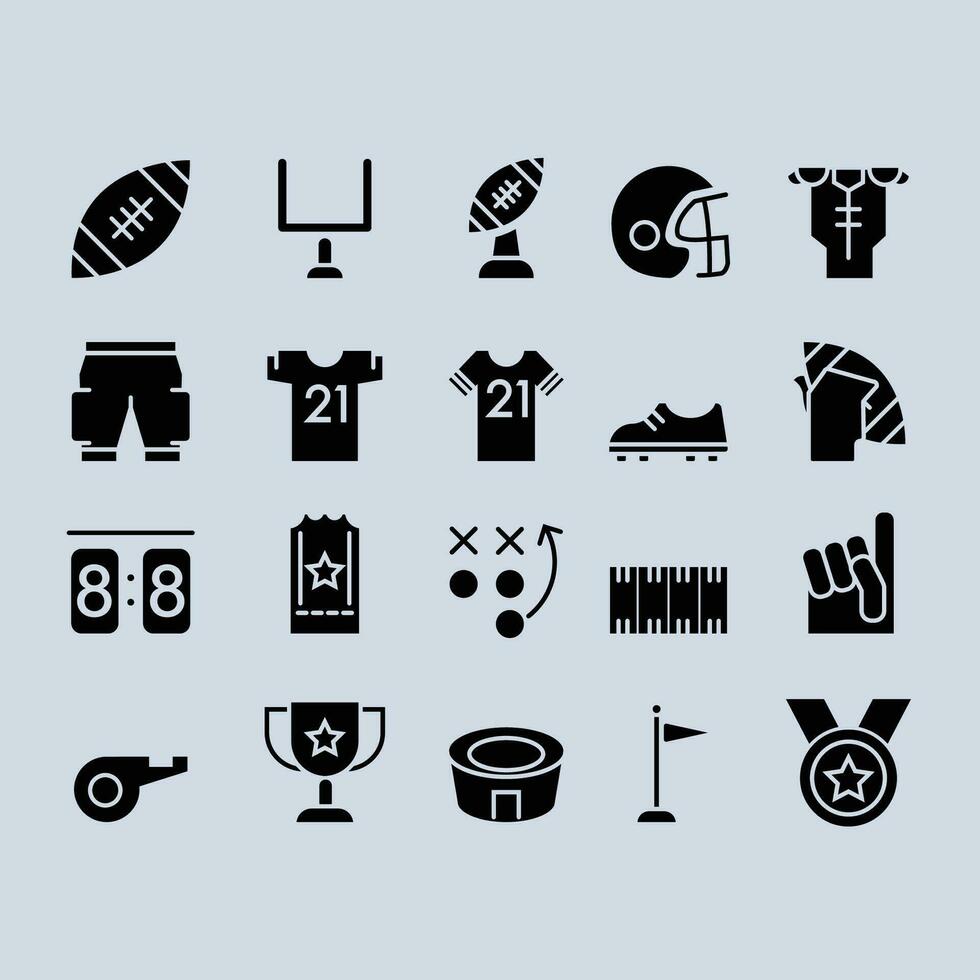 américain Football thème pictogramme icône vecteur