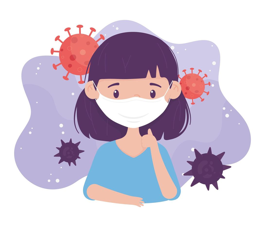 virus covid 19 prévention porter un masque médical de protection vecteur