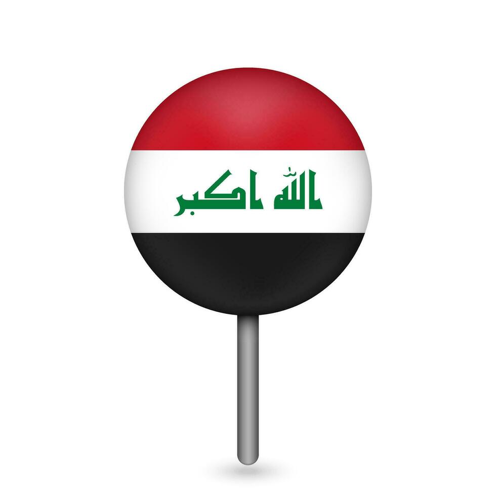 pointeur de carte avec pays irak. drapeau irakien. illustration vectorielle. vecteur