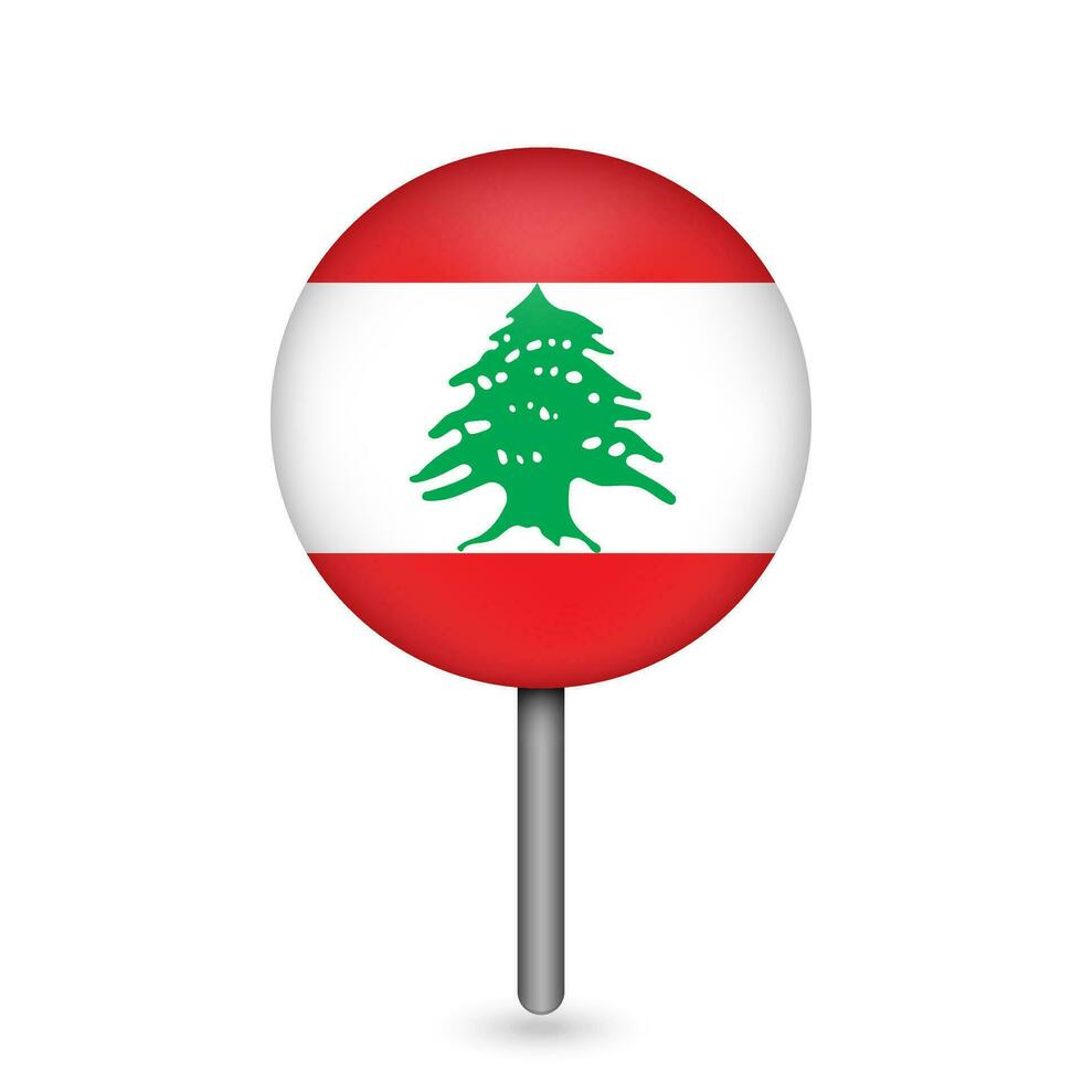 pointeur de carte avec contry liban. drapeau du liban. illustration vectorielle. vecteur