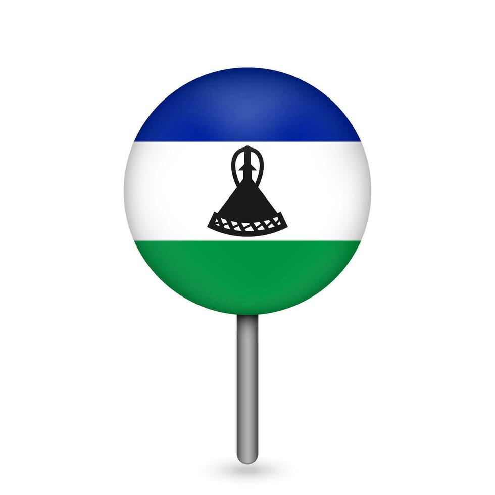 pointeur de carte avec contry lesotho. drapeau lesotho. illustration vectorielle. vecteur