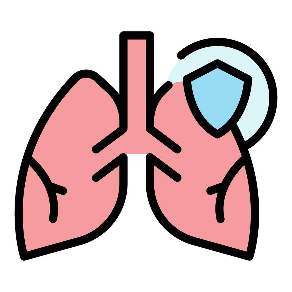 poumons convoitise icône vecteur plat