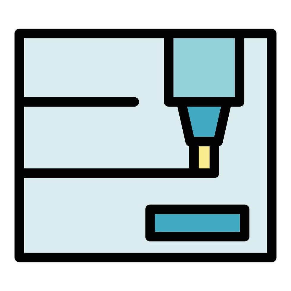 ferronnerie cnc machine icône vecteur plat