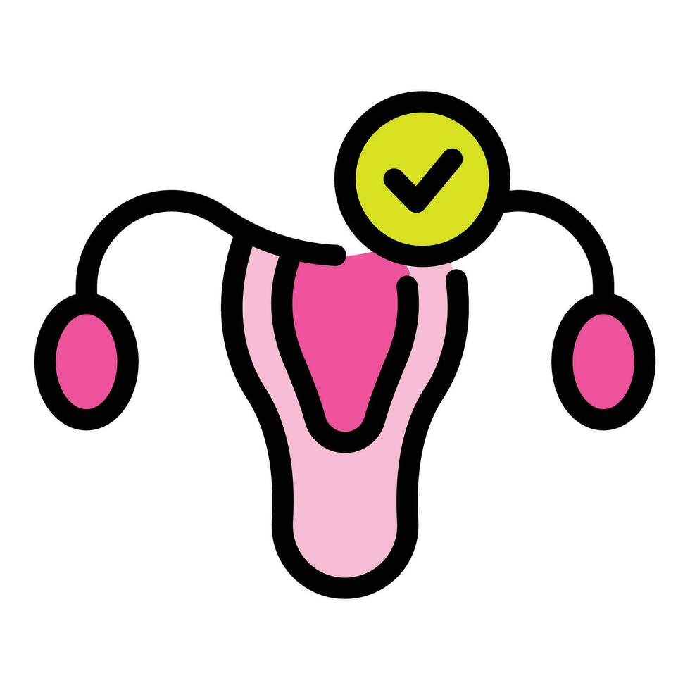 santé utérus icône vecteur plat