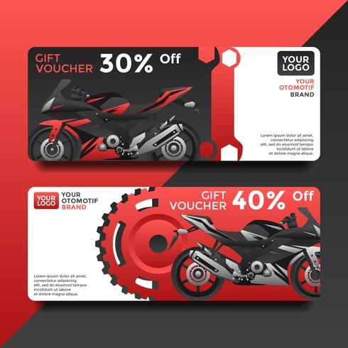 Vecteur de modèles de bons d'achat de cartes-cadeaux Otomotif