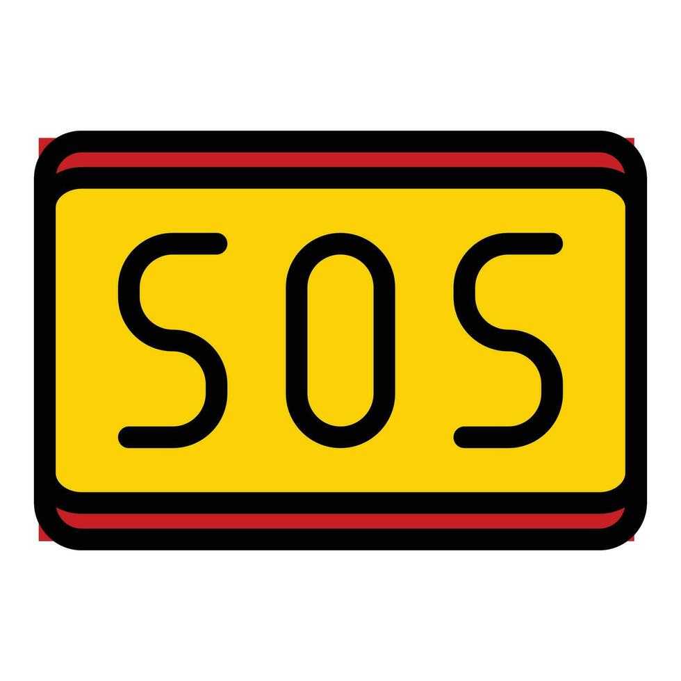 sos bannière icône vecteur plat