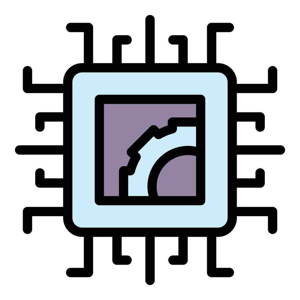 moderne processeur icône vecteur plat