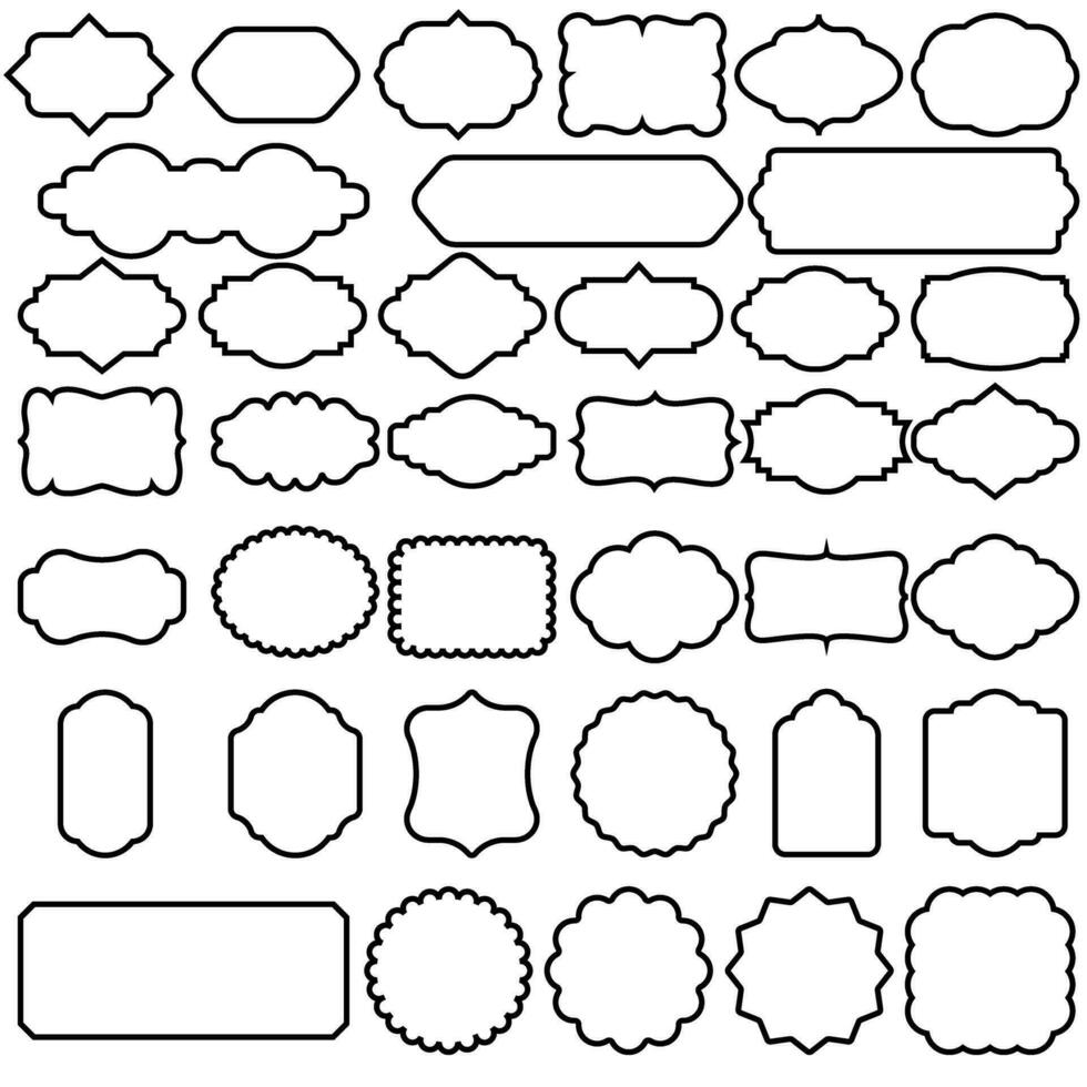 ancien cadres vecteur icône ensemble. bannière illustration symbole collection. frontière signe ou logo.