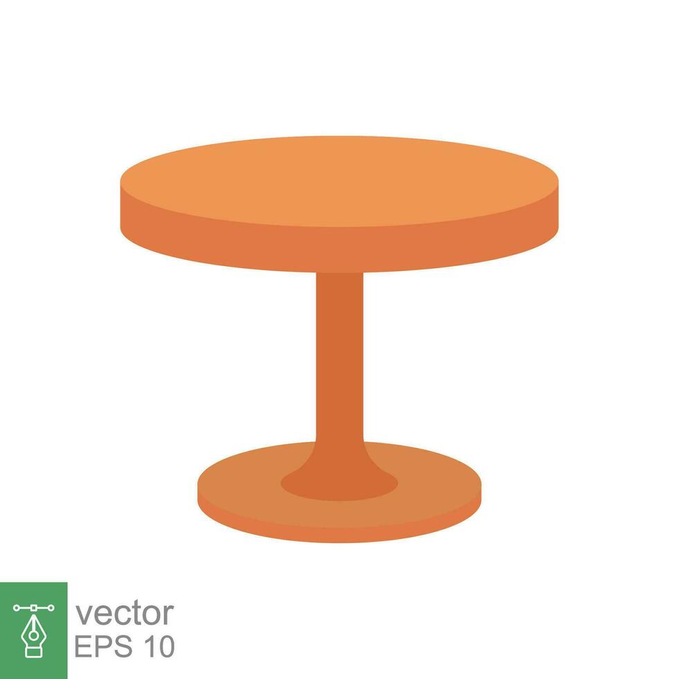 cercle table icône. Facile plat style. rond, pictogramme, meubles, bureau, signe, conférence, réunion, la toile, symbole, intérieur concept. vecteur conception illustration isolé sur blanc Contexte. eps dix