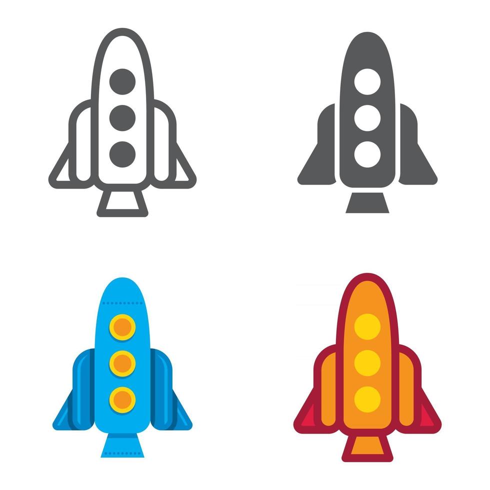 Ensemble d'icônes conçues par fusée. illustration vectorielle. vecteur