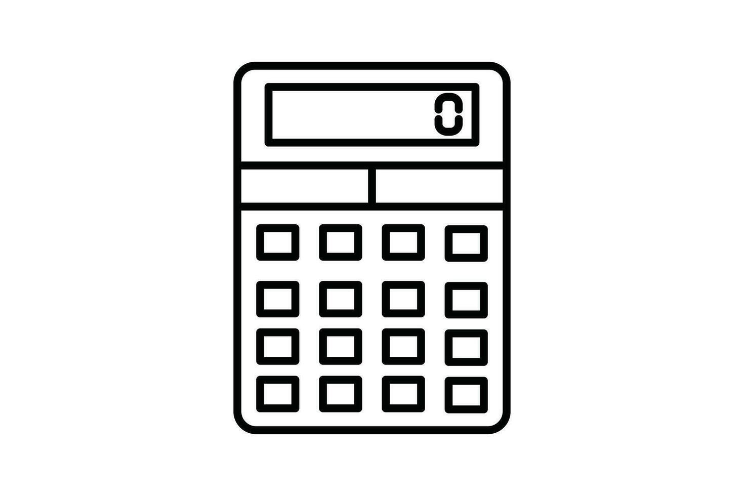 calculatrice icône. icône en relation à papeterie. ligne icône style. Facile vecteur conception modifiable